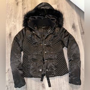 Bebe Hooded Bomber Jacket